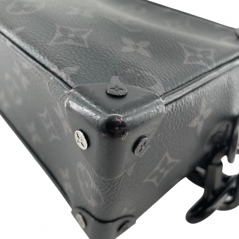 LOUIS VUITTON ルイヴィトン ショルダーバッグ ミニ・ソフトトランク M44735 レザー モノグラムエクリプスキャンバス ブラック 黒 ブラック金具 メンズ【中古品】