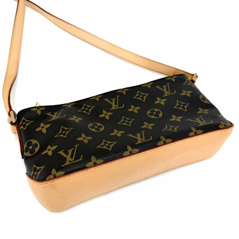 【開店SALE】 LOUIS VUITTON ルイヴィトン ショルダーバッグ トロター M51240 モノグラムキャンバス ブラウン 茶 ゴールド金具 レディース【中古品】