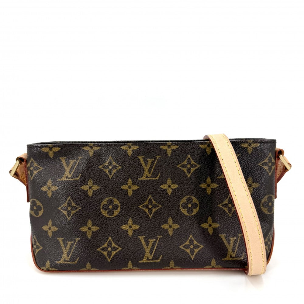 【開店SALE】 LOUIS VUITTON ルイヴィトン ショルダーバッグ トロター M51240 モノグラムキャンバス ブラウン 茶 ゴールド金具 レディース【中古品】