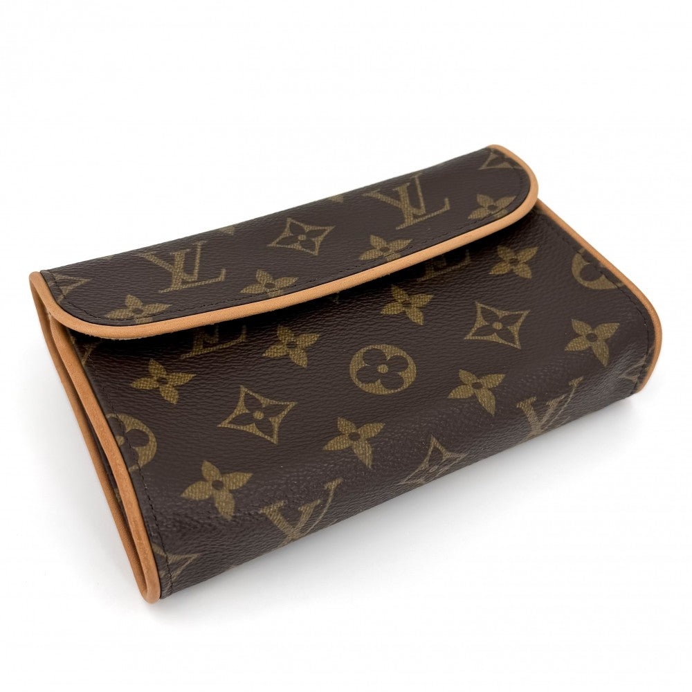 LOUIS VUITTON ルイヴィトン ウエストバッグ モノグラム ポシェットフロランティーヌ ボディバッグ ウエストポーチ Sベルト M51855 ブラウン 茶 ゴールド金具 レディース【中古品】