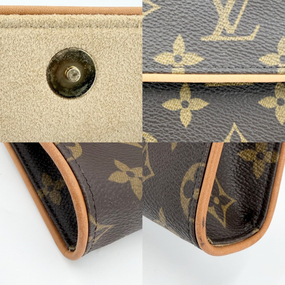 LOUIS VUITTON ルイヴィトン ウエストバッグ モノグラム ポシェットフロランティーヌ ボディバッグ ウエストポーチ Sベルト M51855 ブラウン 茶 ゴールド金具 レディース【中古品】