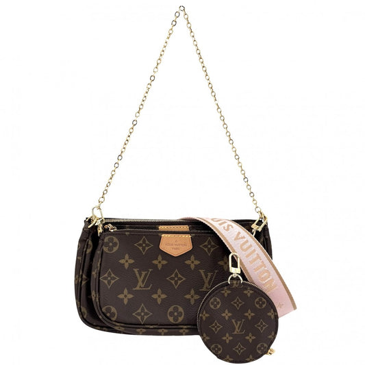 【開店SALE】 LOUIS VUITTON ルイヴィトン ショルダーバッグ モノグラム ミュルティポシェットアクセソワール 2WAY ハンドバッグ ローズクレール M44840 ブラウン 茶 ピンク ゴールド金具 レディース【中古品】
