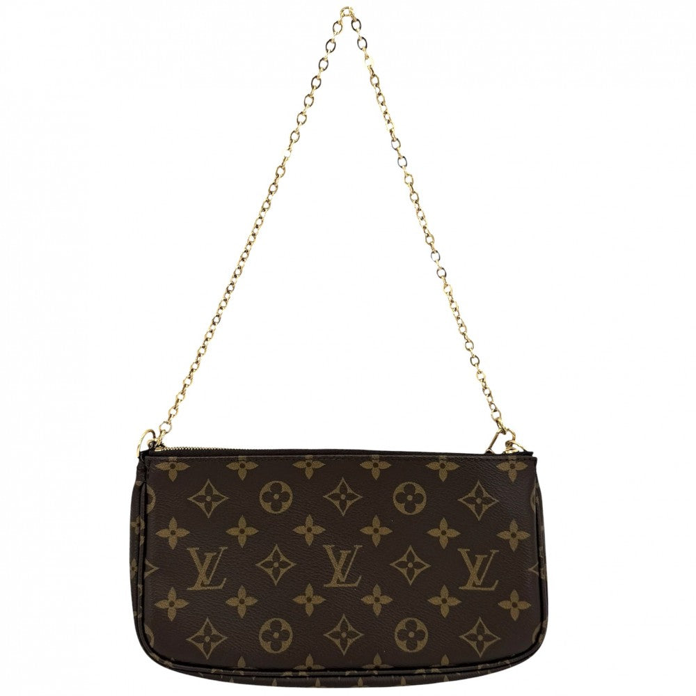 【開店SALE】 LOUIS VUITTON ルイヴィトン ショルダーバッグ モノグラム ミュルティポシェットアクセソワール 2WAY ハンドバッグ ローズクレール M44840 ブラウン 茶 ピンク ゴールド金具 レディース【中古品】