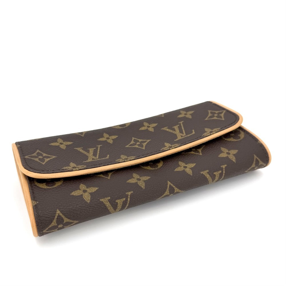 【開店SALE】 LOUIS VUITTON ルイヴィトン 2WAY モノグラム ポシェットツインPM ウエストポーチ ショルダーバッグ Pochett Twin M51854 ブラウン 茶 ゴールド金具 レディース【中古品】