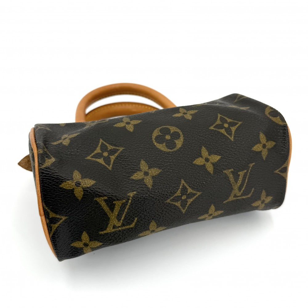 【開店SALE】 LOUIS VUITTON ルイヴィトン ハンドバッグ モノグラム ミニスピーディ 小さめ M41534 ブラウン 茶 ゴールド金具 レディース【中古品】