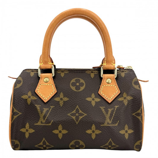 【開店SALE】 LOUIS VUITTON ルイヴィトン ハンドバッグ モノグラム ミニスピーディ 小さめ M41534 ブラウン 茶 ゴールド金具 レディース【中古品】
