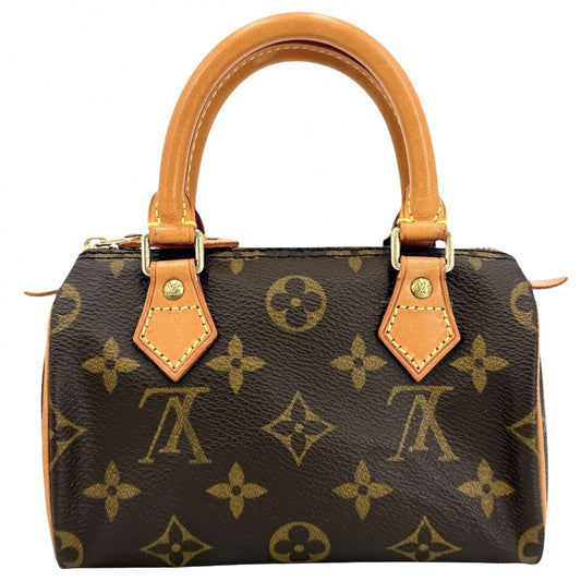 【開店SALE】 LOUIS VUITTON ルイヴィトン ハンドバッグ モノグラム ミニスピーディ 小さめ M41534 ブラウン 茶 ゴールド金具 レディース【中古品】