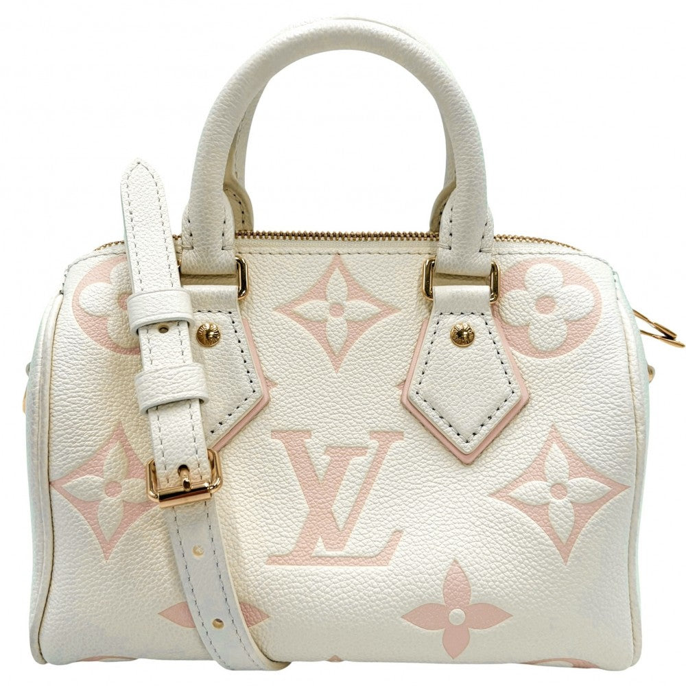 LOUIS VUITTON ルイヴィトン 2WAY ショルダーバッグ バイカラ―モノグラムアンプラント スピーディバンドリエール20 ミニハンドバッグ M46875 クリーム ピンク系 ゴールド金具 レディース【中古品】