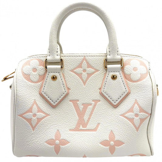 LOUIS VUITTON ルイヴィトン 2WAY ショルダーバッグ バイカラ―モノグラムアンプラント スピーディバンドリエール20 ミニハンドバッグ M46875 クリーム ピンク系 ゴールド金具 レディース【中古品】