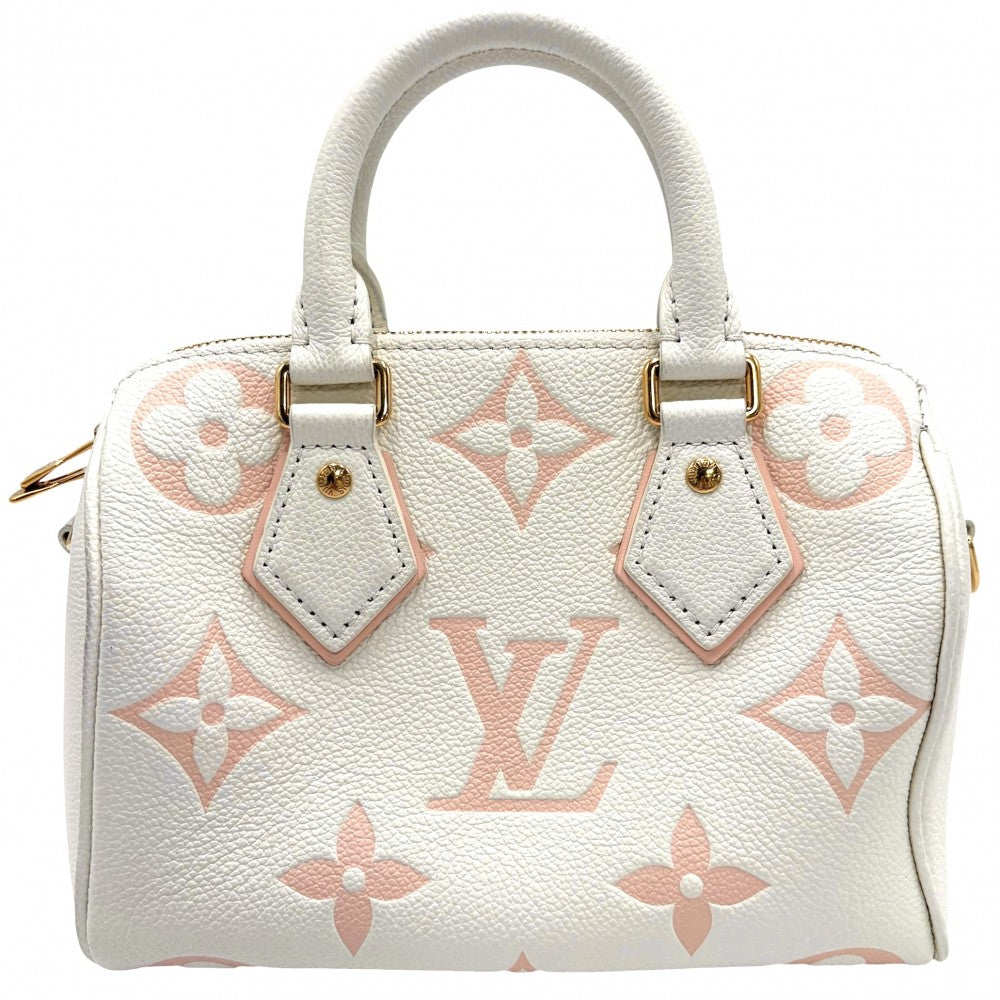 LOUIS VUITTON ルイヴィトン 2WAY ショルダーバッグ バイカラ―モノグラムアンプラント スピーディバンドリエール20 ミニハンドバッグ M46875 クリーム ピンク系 ゴールド金具 レディース【中古品】