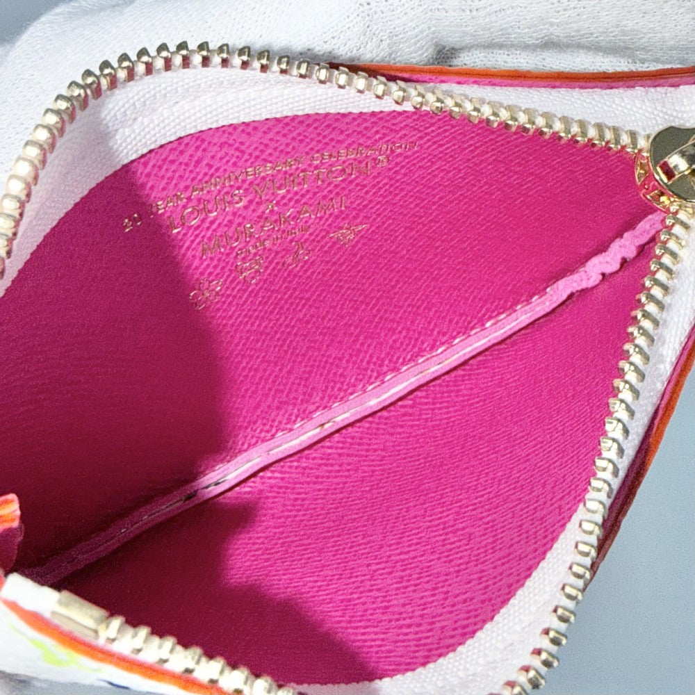 LOUIS VUITTON ルイヴィトン キーホルダー モノグラム 村上隆 フォンホルダー LV×TM 小物 ポーチ M14099 ホワイト 白 マルチカラー レディース【中古品】