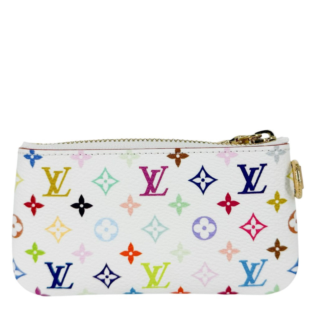 LOUIS VUITTON ルイヴィトン キーホルダー モノグラム 村上隆 フォンホルダー LV×TM 小物 ポーチ M14099 ホワイト 白 マルチカラー レディース【中古品】
