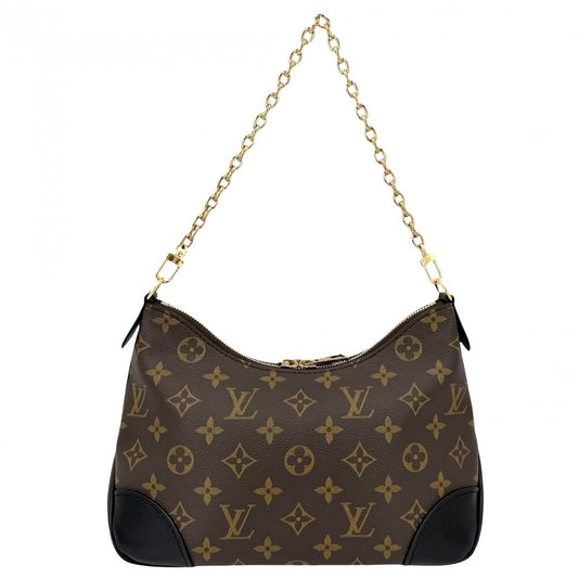 LOUIS VUITTON ルイヴィトン 2WAY モノグラム ブーローニュPM ハンドバッグ ショルダーバッグ ブラック 黒 M45831 ノワール ブラウン 茶 ゴールド金具 レディース【中古品】