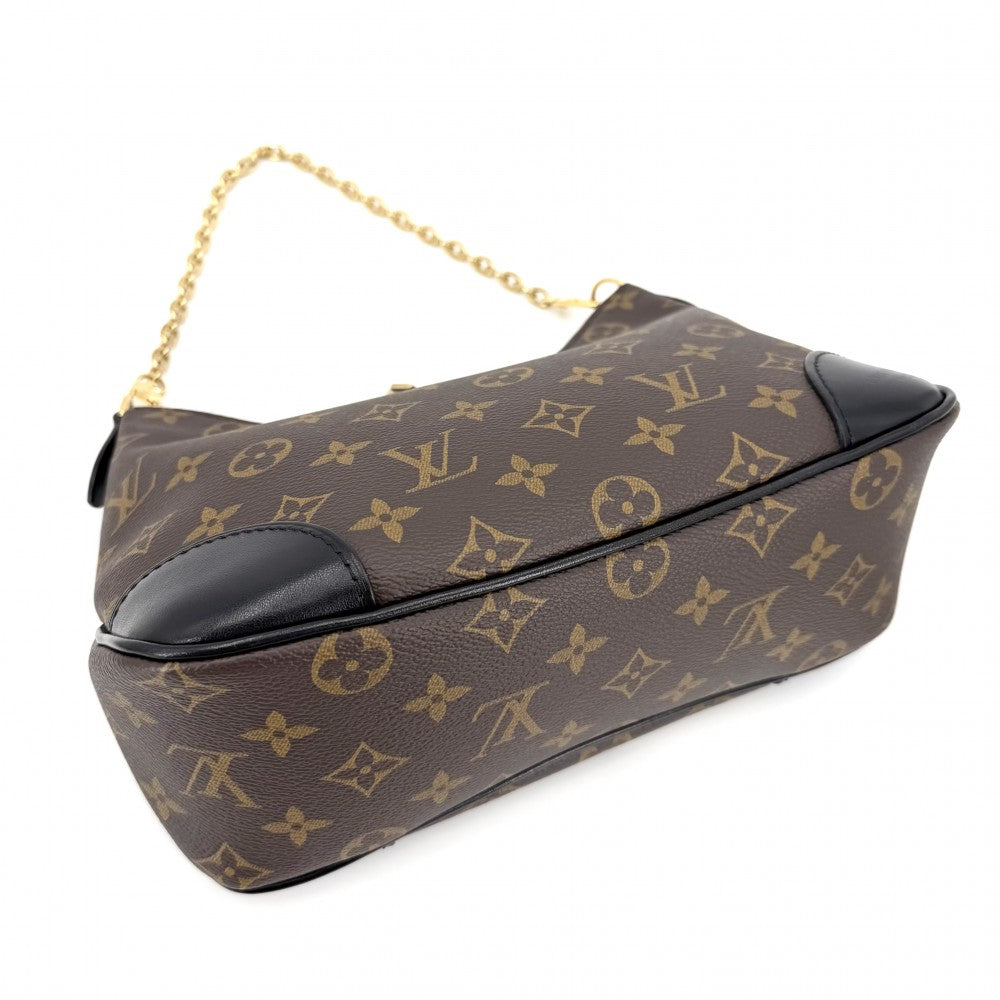 LOUIS VUITTON ルイヴィトン 2WAY モノグラム ブーローニュPM ハンドバッグ ショルダーバッグ ブラック 黒 M45831 ノワール ブラウン 茶 ゴールド金具 レディース【中古品】
