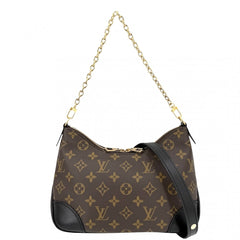 LOUIS VUITTON ルイヴィトン 2WAY モノグラム ブーローニュPM ハンドバッグ ショルダーバッグ ブラック 黒 M45831 ノワール ブラウン 茶 ゴールド金具 レディース【中古品】