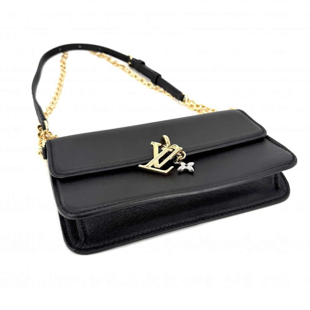 LOUIS VUITTON ルイヴィトン チェーンウォレット LVブルーム ウォレット オン チェーン 2WAY ショルダーバッグ M14564 レザー ブラック 黒 ゴールド×シルバー金具 レディース【中古品】