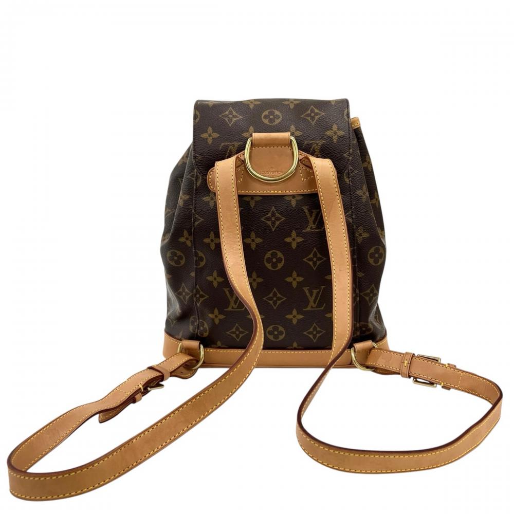 LOUIS VUITTON ルイヴィトン リュック モンスリMM モノグラム M51136 モノグラムキャンバス ヌメ革 ブラウン 茶 レディース【中古品】