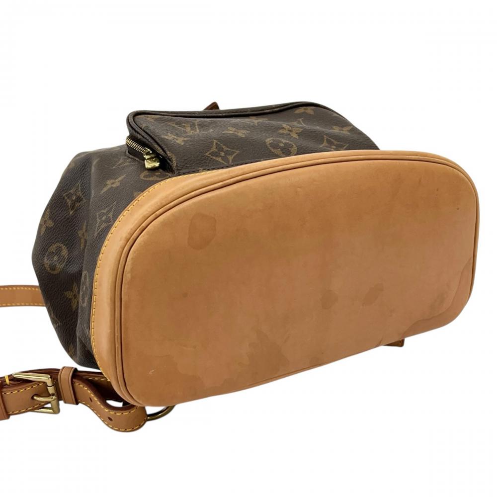 LOUIS VUITTON ルイヴィトン リュック モンスリMM モノグラム M51136 モノグラムキャンバス ヌメ革 ブラウン 茶 レディース【中古品】