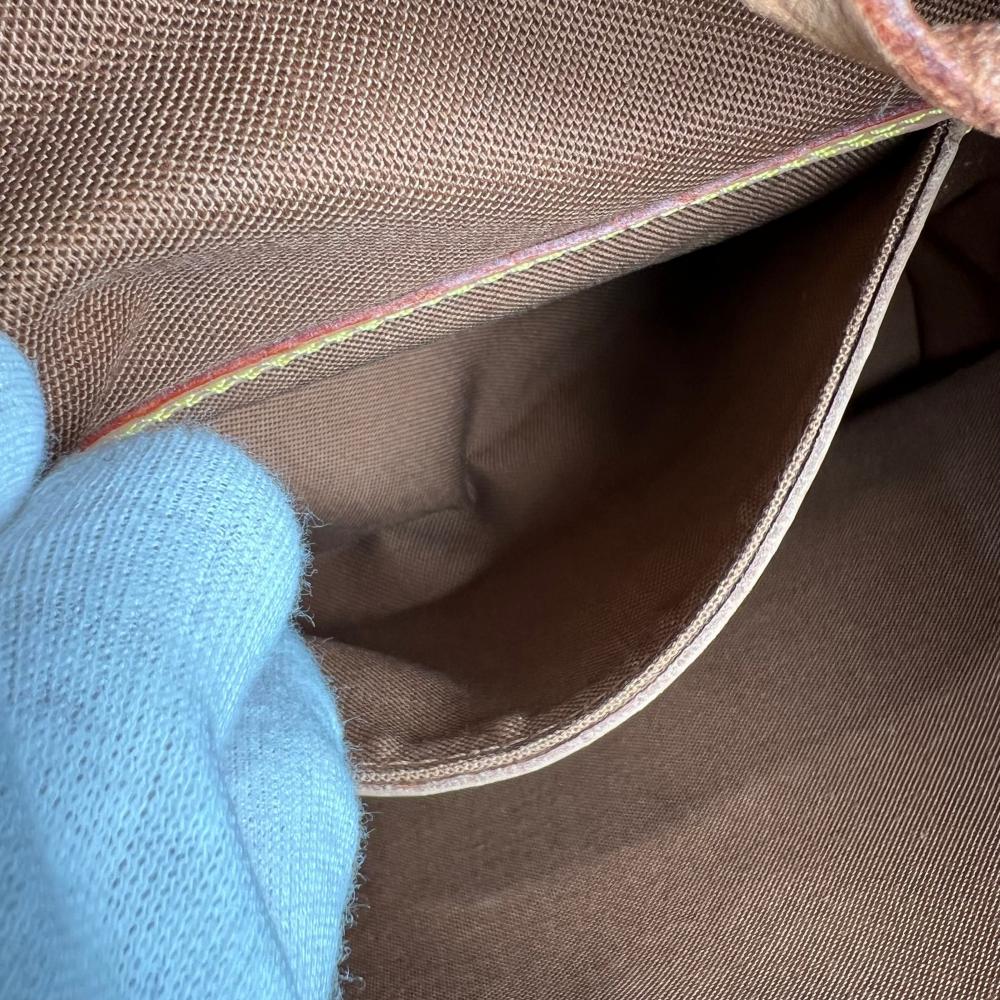 LOUIS VUITTON ルイヴィトン リュック モンスリMM モノグラム M51136 モノグラムキャンバス ヌメ革 ブラウン 茶 レディース【中古品】