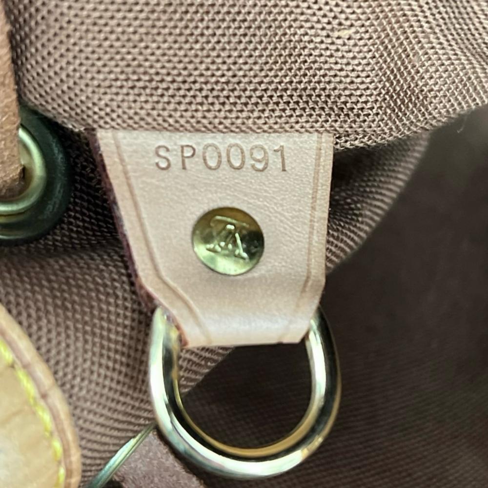 LOUIS VUITTON ルイヴィトン リュック モンスリMM モノグラム M51136 モノグラムキャンバス ヌメ革 ブラウン 茶 レディース【中古品】