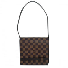 LOUIS VUITTON ルイヴィトン ハンドバッグ ダミエ・エベヌ トライベッカ･ミニ N51162 PVCコーティングキャンバス レザー ブラウン 茶 ゴールド金具 レディース【中古品】