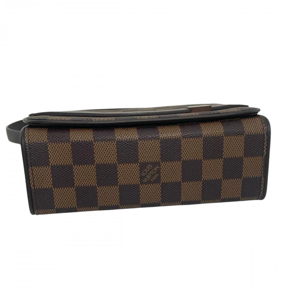 LOUIS VUITTON ルイヴィトン ハンドバッグ ダミエ・エベヌ トライベッカ･ミニ N51162 PVCコーティングキャンバス レザー ブラウン 茶 ゴールド金具 レディース【中古品】