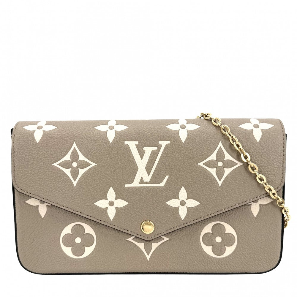 LOUIS VUITTON ルイヴィトン ショルダーバッグ バイカラーモノグラムアンプラント ポシェットフェリシー チェーンウォレット ベージュ M69977 トゥルトレール　クレーム ゴールド金具 レディース【中古品】