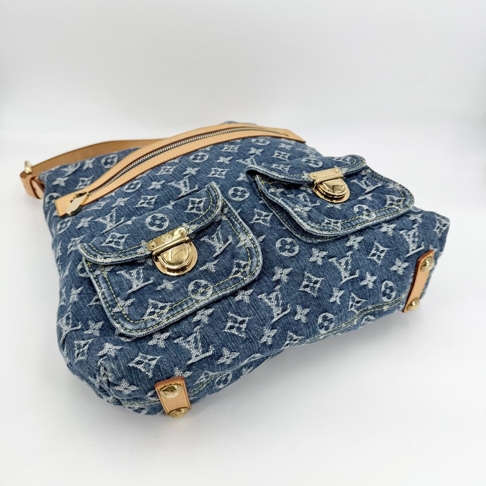 LOUIS VUITTON ルイヴィトン ハンドバッグ バギーGM ワンハンドバッグ M95048 モノグラムデニム ブルー 青 ゴールド金具 レディース【中古品】