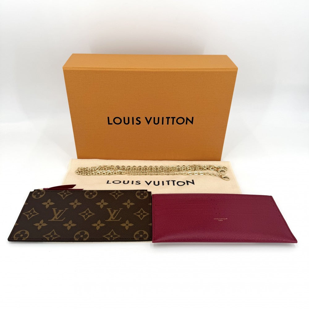 LOUIS VUITTON ルイヴィトン ショルダーバッグ チェーンウォレット 財布 ポシェット フェリシー ピンク M61276 モノグラムキャンバス ブラウン 茶 フューシャ ゴールド金具 レディース【中古品】