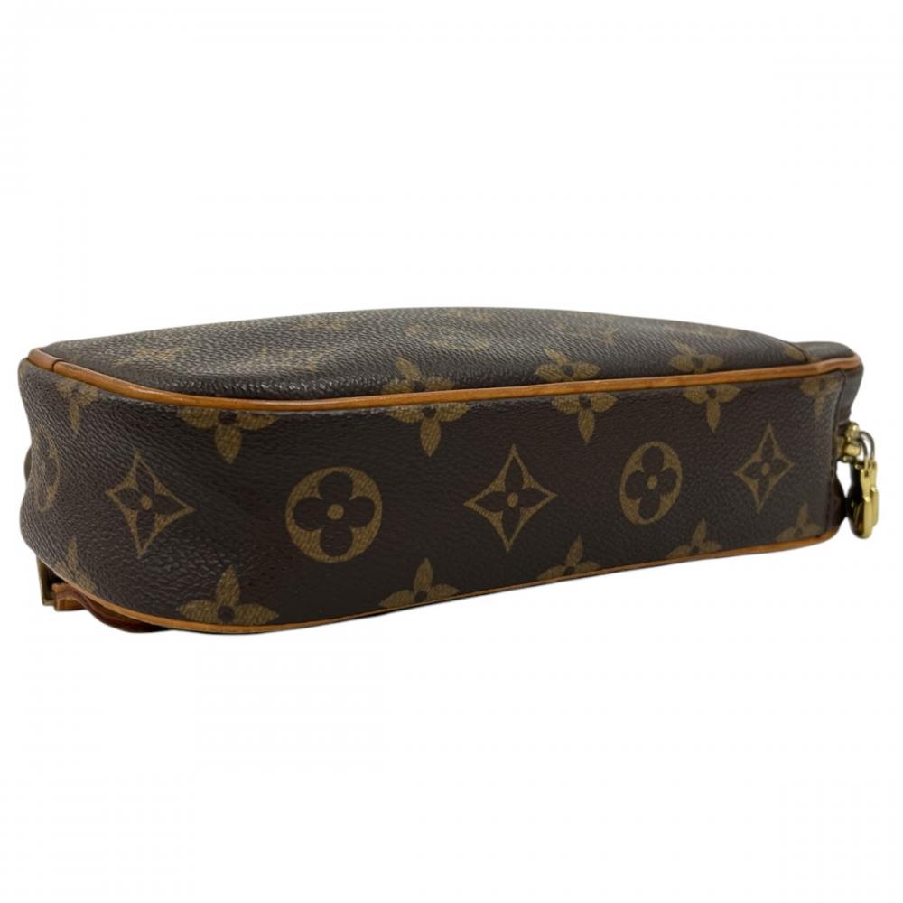 LOUIS VUITTON ルイヴィトン ボディバッグ ポシェット・ガンジュ ウエストポーチ ダブルファスナー M51870 モノグラムキャンバス ブラウン 茶 ゴールド金具 ユニセックス【中古品】