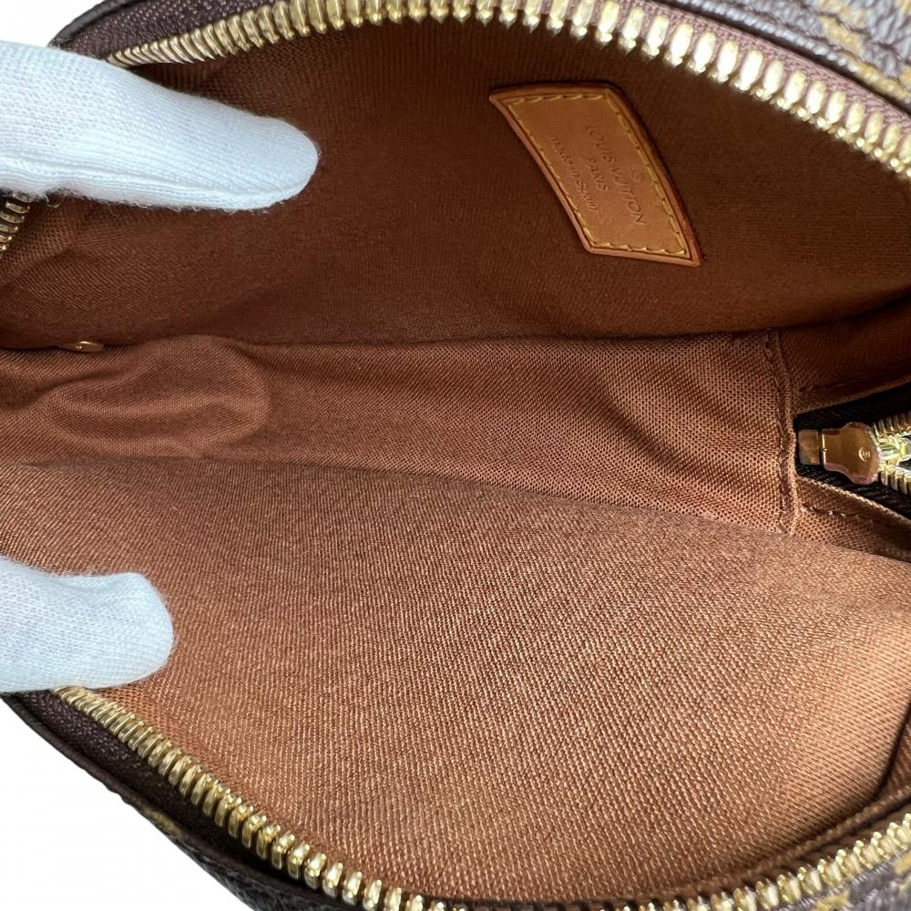 LOUIS VUITTON ルイヴィトン ボディバッグ ポシェット・ガンジュ ウエストポーチ ダブルファスナー M51870 モノグラムキャンバス ブラウン 茶 ゴールド金具 ユニセックス【中古品】