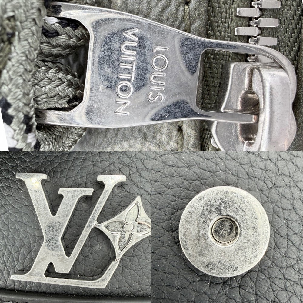 LOUIS VUITTON ルイヴィトン ショルダーバッグ パルス･メッセンジャー M12625 モノグラムキャンバス カーキ ブラック 黒 シルバー金具 メンズ【中古品】