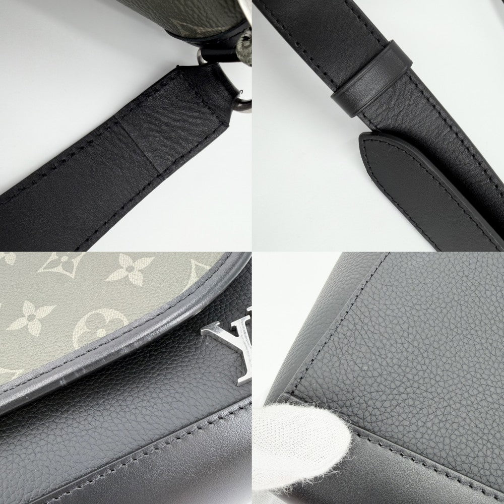 LOUIS VUITTON ルイヴィトン ショルダーバッグ パルス･メッセンジャー M12625 モノグラムキャンバス カーキ ブラック 黒 シルバー金具 メンズ【中古品】