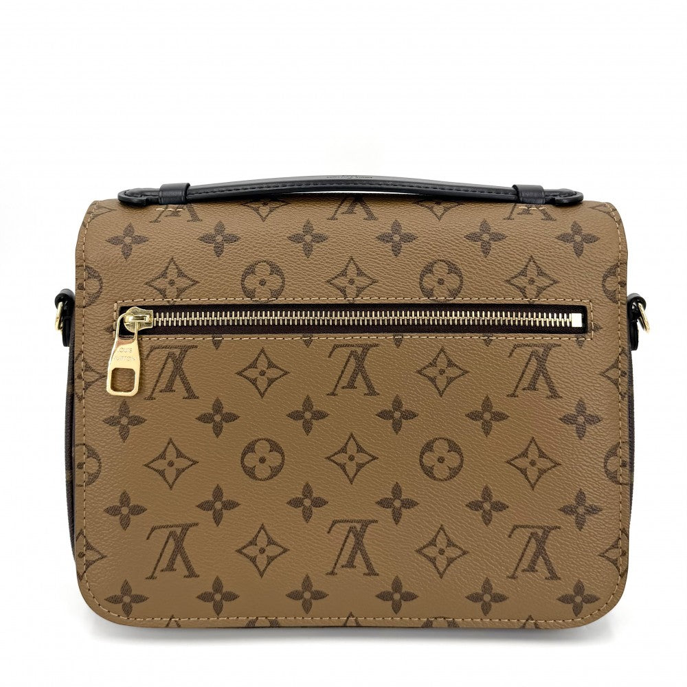 LOUIS VUITTON ルイヴィトン 2WAY モノグラムリバース ポシェットメティスMM ハンドバッグ ショルダーバッグ M44876 ブラウン 茶 ゴールド金具 レディース【中古品】