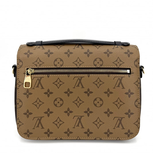 LOUIS VUITTON ルイヴィトン 2WAY モノグラムリバース ポシェットメティスMM ハンドバッグ ショルダーバッグ M44876 ブラウン 茶 ゴールド金具 レディース【中古品】