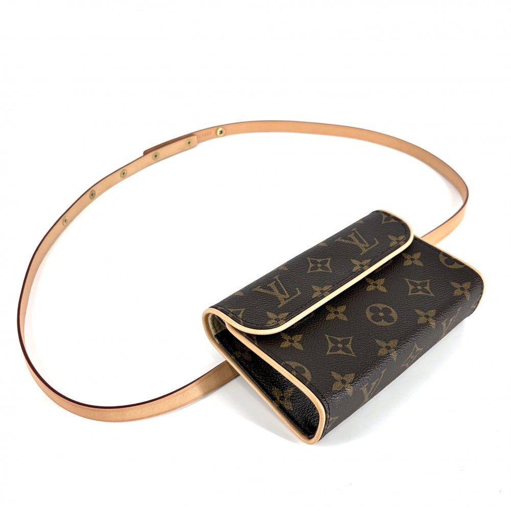 LOUIS VUITTON ルイヴィトン ウエストバッグ モノグラム ポシェットフロランティーヌ ボディバッグ ウエストポーチ M51855 ブラウン 茶 ゴールド金具 レディース【中古品】