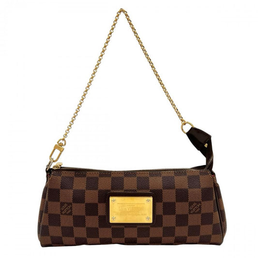 LOUIS VUITTON ルイヴィトン ハンドバッグ ダミエ・エベヌ エヴァ N55213 ダミエキャンバス レザー ブラウン 茶 ゴールド金具 レディース【中古品】