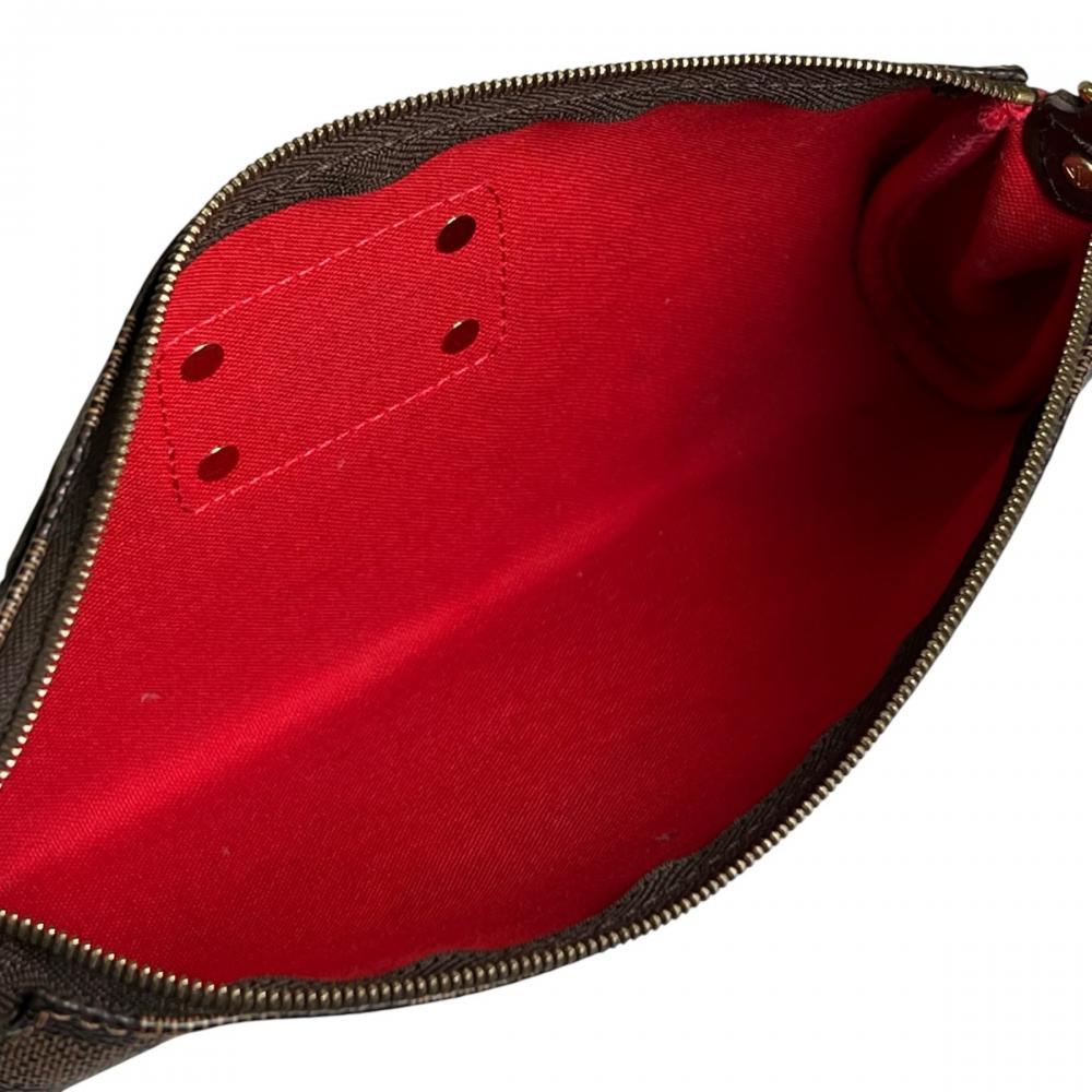 LOUIS VUITTON ルイヴィトン ハンドバッグ ダミエ・エベヌ エヴァ N55213 ダミエキャンバス レザー ブラウン 茶 ゴールド金具 レディース【中古品】