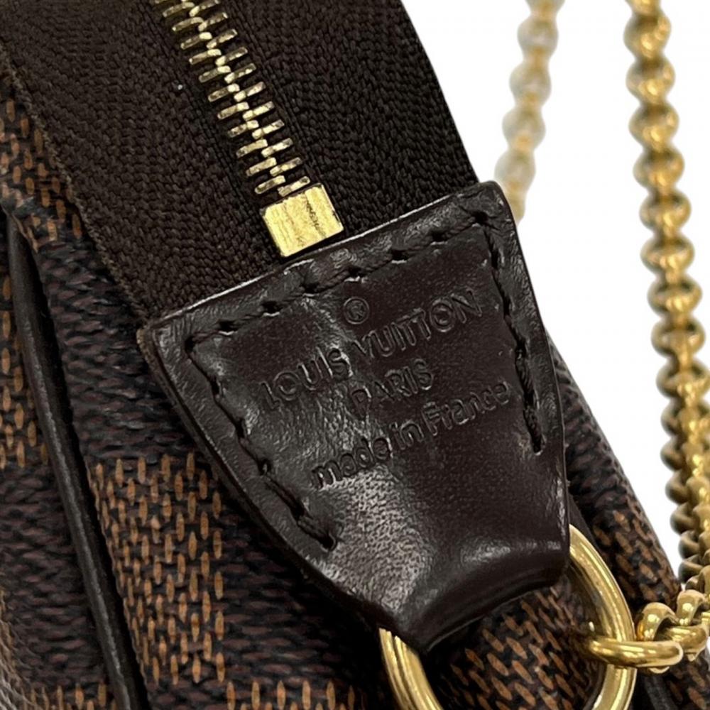 LOUIS VUITTON ルイヴィトン ハンドバッグ ダミエ・エベヌ エヴァ N55213 ダミエキャンバス レザー ブラウン 茶 ゴールド金具 レディース【中古品】
