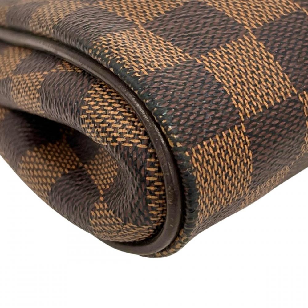 LOUIS VUITTON ルイヴィトン ハンドバッグ ダミエ・エベヌ エヴァ N55213 ダミエキャンバス レザー ブラウン 茶 ゴールド金具 レディース【中古品】