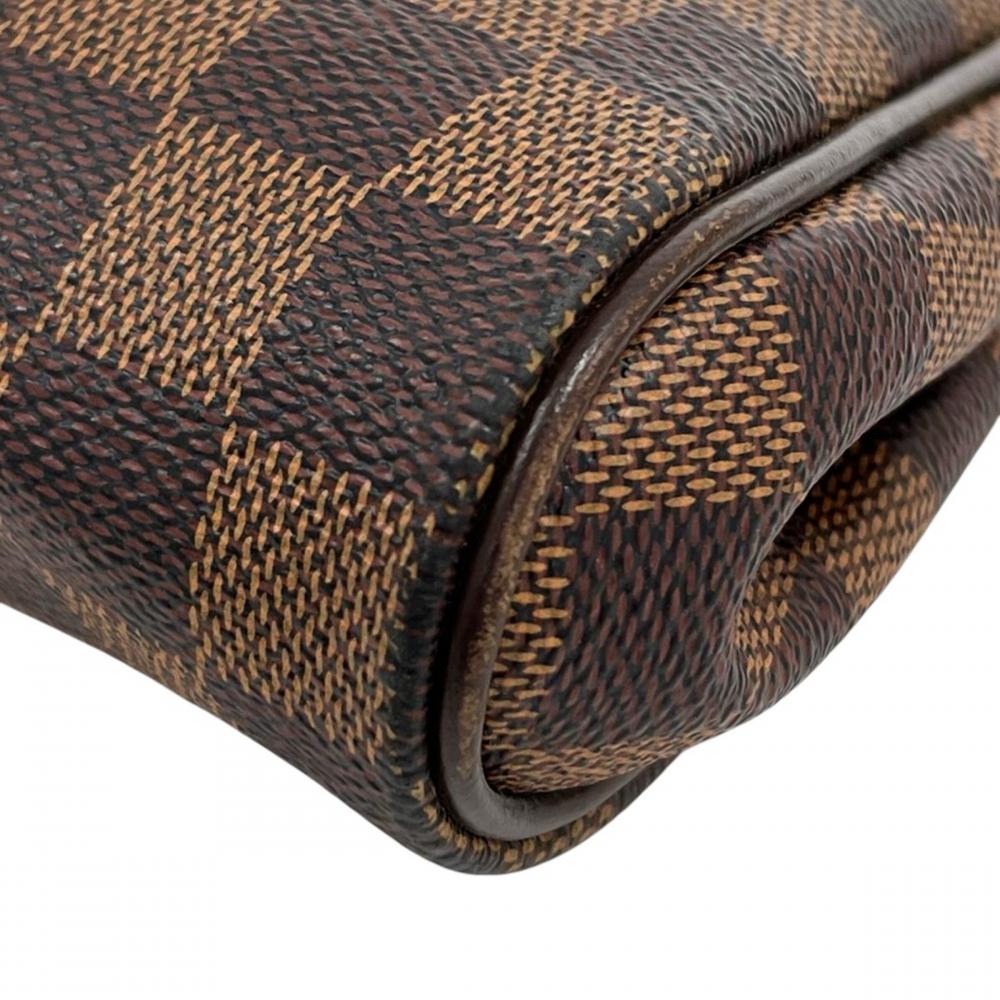 LOUIS VUITTON ルイヴィトン ハンドバッグ ダミエ・エベヌ エヴァ N55213 ダミエキャンバス レザー ブラウン 茶 ゴールド金具 レディース【中古品】