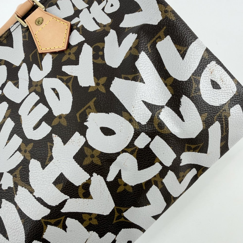 LOUIS VUITTON ルイヴィトン 2WAY モノグラムグラフィティ スピーディ30 ハンドバッグ ショルダーバッグ ミニボストンバッグ M92195 ブラウン 茶 ゴールド金具 レディース【中古品】