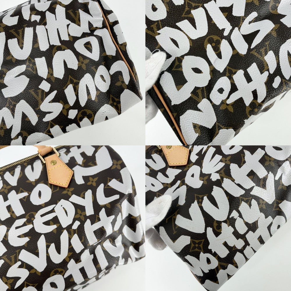 LOUIS VUITTON ルイヴィトン 2WAY モノグラムグラフィティ スピーディ30 ハンドバッグ ショルダーバッグ ミニボストンバッグ M92195 ブラウン 茶 ゴールド金具 レディース【中古品】