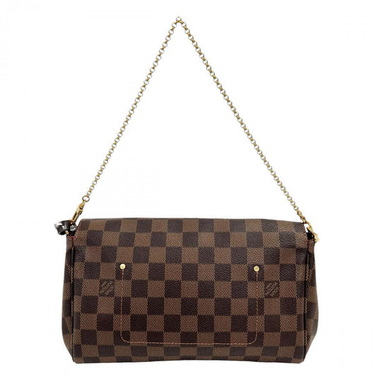 LOUIS VUITTON ルイヴィトン ショルダーバッグ ダミエ・エベヌ フェイボリットMM チェック柄 N41129 ブラウン 茶 レディース【中古品】