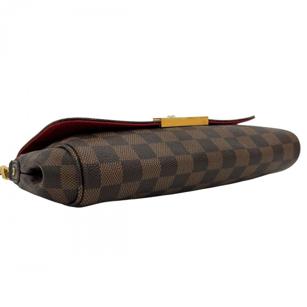 LOUIS VUITTON ルイヴィトン ショルダーバッグ ダミエ・エベヌ フェイボリットMM チェック柄 N41129 ブラウン 茶 レディース【中古品】