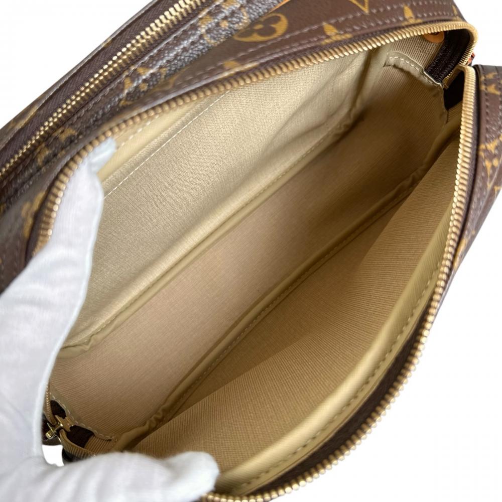 LOUIS VUITTON ルイヴィトン ショルダーバッグ リポーターPM M45254 モノグラムキャンバス ブラウン 茶 ゴールド金具 ユニセックス【中古品】