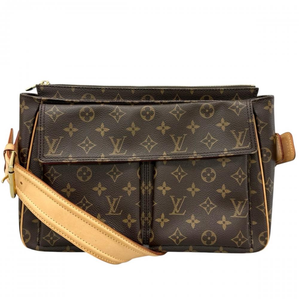 LOUIS VUITTON ルイヴィトン ショルダーバッグ ヴィバシテGM ワンショルダー M51163 モノグラムキャンバス ブラウン 茶 ゴールド金具 レディース【中古品】