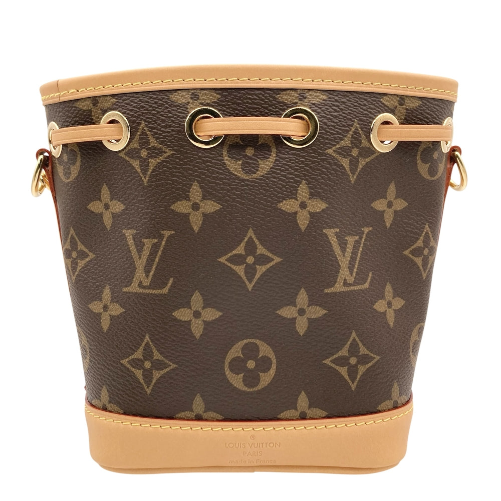 LOUIS VUITTON ルイヴィトン 2WAY ナノノエ ショルダーバッグ ハンドバッグ モノグラムキャンパス M81266 PVCコーティングキャンバス レザー ブラウン 茶 ゴールド金具 レディース【中古品】