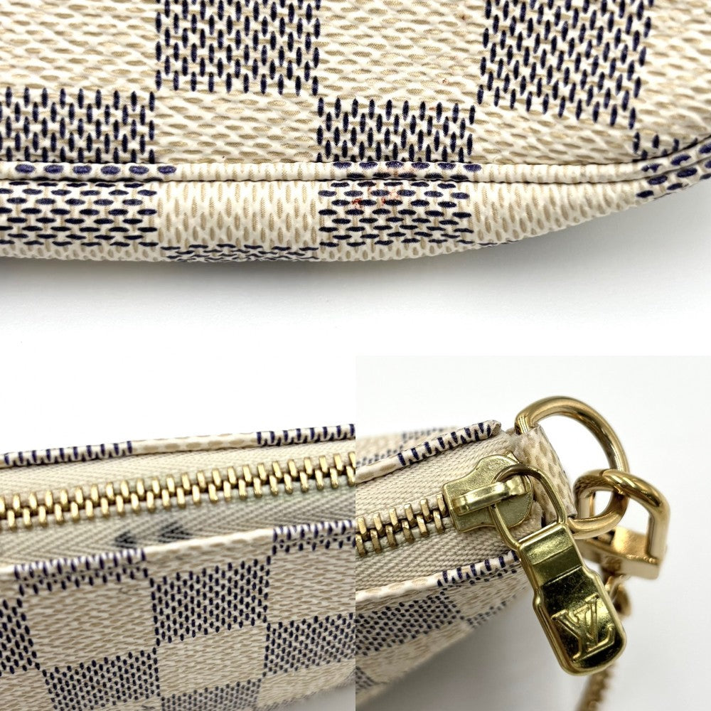 LOUIS VUITTON ルイヴィトン ハンドバッグ ダミエアズール ミニポシェットアクセソワール アクセサリーポーチ MiniPochette Accessoires かばん 鞄 N58010 ホワイト 白 ゴールド金具 レディース【中古品】