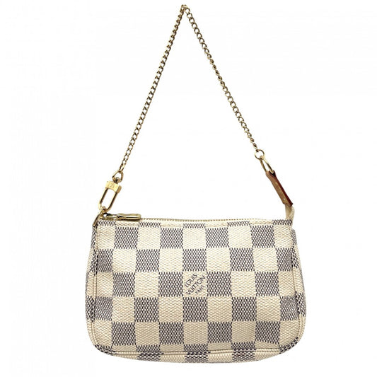 【開店SALE】 LOUIS VUITTON ルイヴィトン ハンドバッグ ダミエアズール ミニポシェットアクセソワール アクセサリーポーチ MiniPochette Accessoires かばん 鞄 N58010 ホワイト 白 ゴールド金具 レディース【中古品】